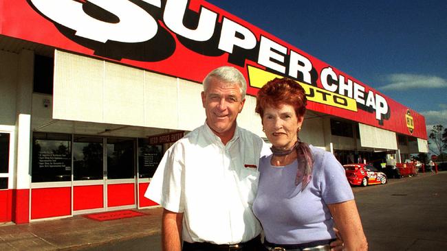 Reg and Hazel Rowe, founders of Super Cheap Auto. Picture: Barry Pascoe