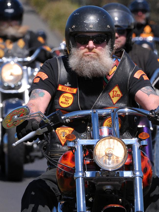 Bandidos colours on display during a Victorian run.