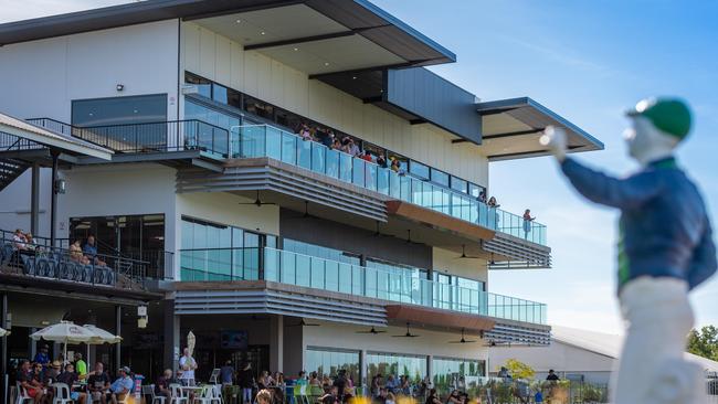 The controversial $12m grandstand at the Darwin Turf Club. Picture: Che Chorley