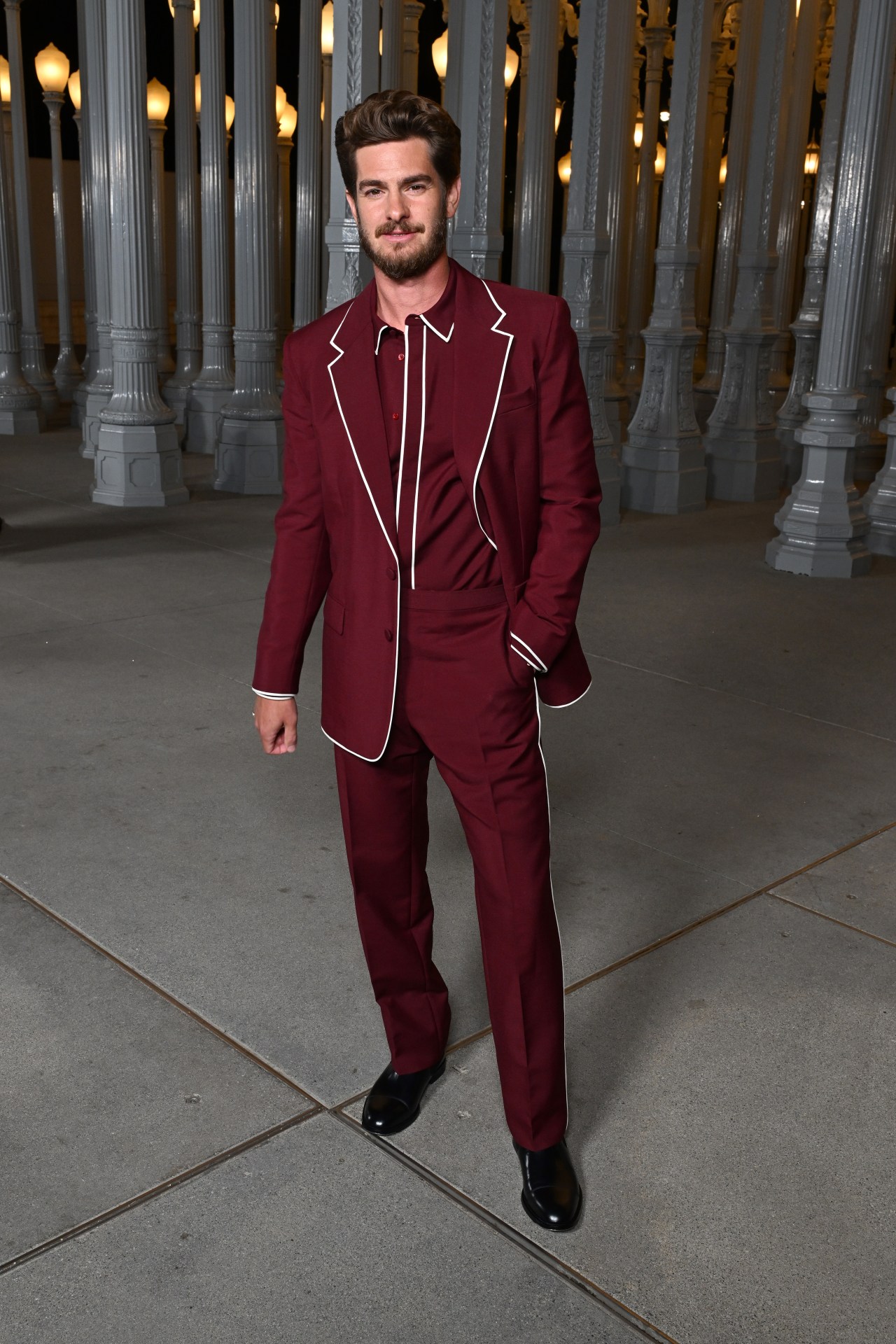 <p>Andrew Garfield wears Gucci at the 2023 LACMA&nbsp;Art + Film Gala.</p>