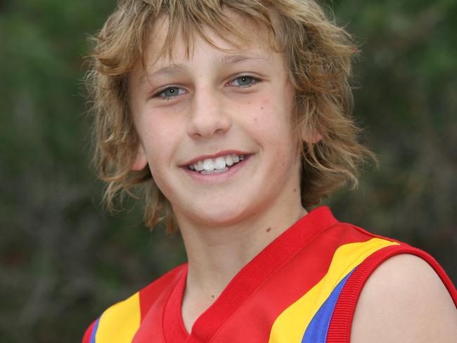 Luke Dunstan as an U13 SA state player. Picture: Stephen Laffer