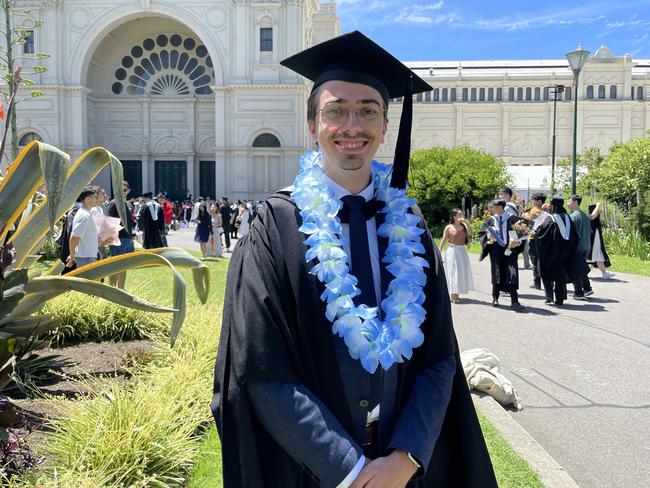 Tobias Zehetner graduated with a Master of International Business at the 2024 University of Melbourne graduations. Picture: Himangi Singh