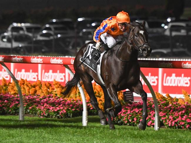 Imperatriz ridden by Opie Bosson wins the 3 Point Motors William Reid Stakes  at Moonee Valley Racecourse on March 24, 2023 in Moonee Ponds, Australia. (Photo by Pat Scala/Racing Photos via Getty Images)