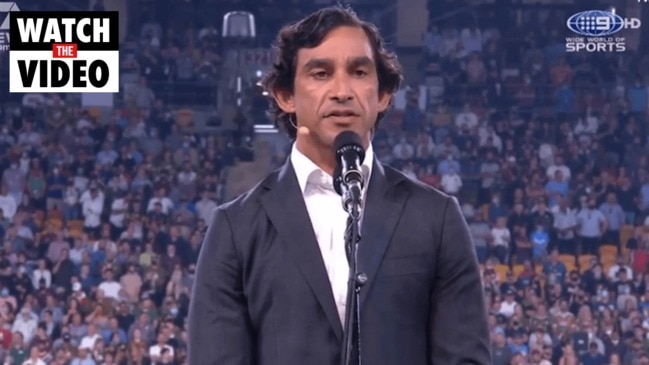 Johnathan Thurston's Acknowledgment of Country cut off by National Anthem (7NEWS)