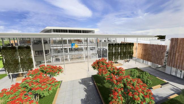 COPYRIGHT WARNING for Moreton Life ONLY.Phone Kylie Knight 3480 8226. USC Moreton Bay campus at Petrie. Artist impression of the entrance.