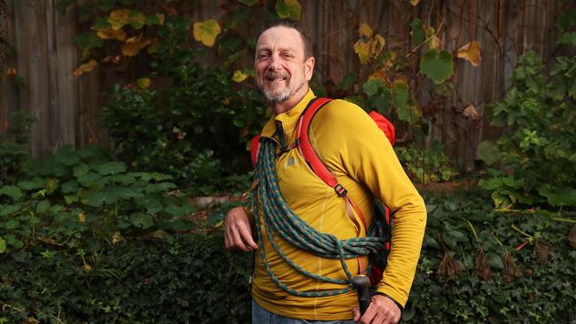 Paul Pritchard took part in the first all-abilities team to walk the whole 237km spine of Tjoritja/West MacDonnell Ranges on the challenging Larapinta Trail in the Northern Territory. Picture: Nikki Davis-Jones