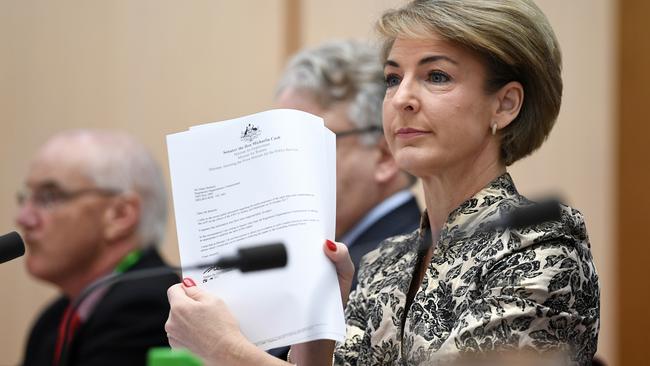 Michaelia Cash has been grilled on the police raid scandal this morning. Picture: Kym Smith