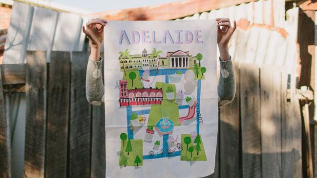 Adelaide tea towel by Pip Kruger.