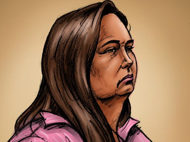 MORWELL, AUSTRALIA- NewsWire Photos APRIL 29, 2025: Court sketch of accused mushroom cook killer Erin Patterson in the Latrobe Valley Supreme Court. Picture: NewsWire / Paul Tyquin