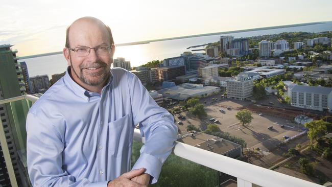 CDU Vice-Chancellor Simon Maddocks overlooking the site for the university’s new Darwin CBD campus. Picture: Supplied