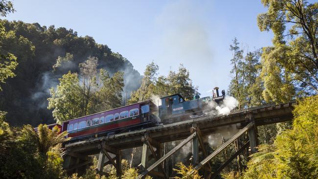 The West Coast Wilderness Railway. Picture: Tourism Tasmania &amp; Nick Osborne