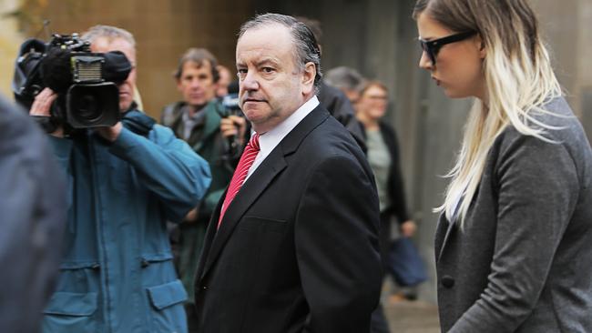Sarah Paino’s father Michael Paino leaving court during the trial.
