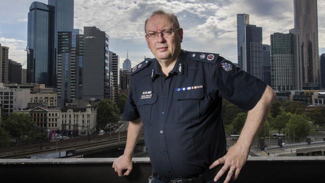 Police Chief Commissioner Graham Ashton says last year’s youth summit led to victories in the war on youth crime. Picture: Alex Coppel