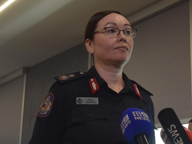 Shenagh Gamble of the Bureau of Meteorology and NT Emergency Service director Fleur O'Connor speak to media about the Territory's 2024 wet and summer season.