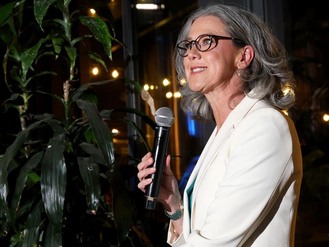 Nicolette Boele at her election night event at Buckle Cafe and Distillery in Artarmon. Picture: NewsWire / Damian Shaw