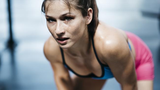 This woman definitely needs a sports drink after her workout.