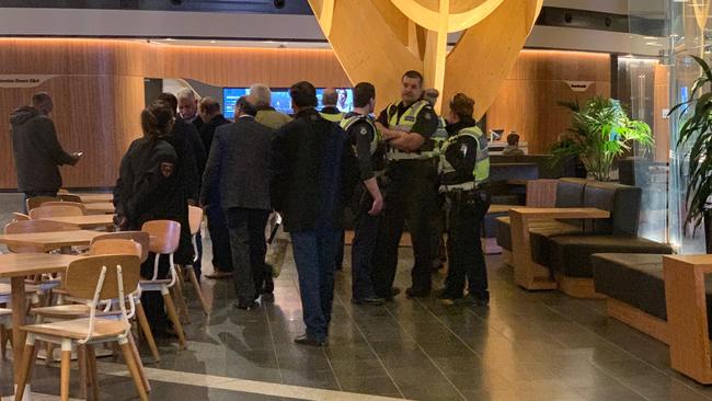 There was a heavy police and security presence at the meeting. Picture: Suzan Delibasic