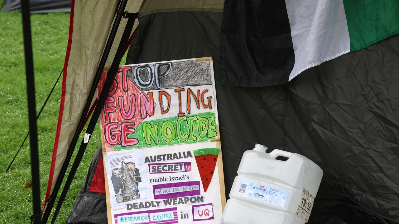 Pro Palestine students at University of Queensland campus took over the Advanced Engineering building. Picture David Clark