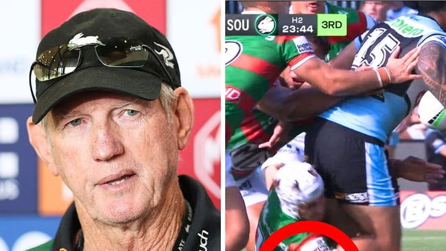 Wayne Bennett has questioned the ruling of hip drop tackles. Image: Getty/Kayo