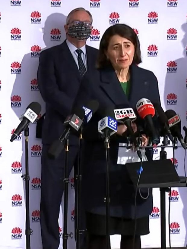 Gladys Berejiklian speaks to the media.