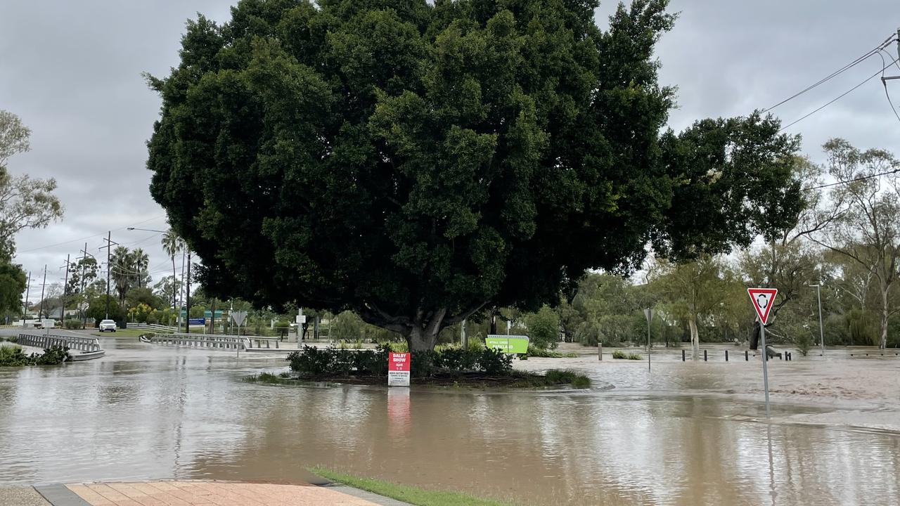 The Darling Downs town of Dalby was at the centre of a flooding emergency on Monday. Picture: Emily Devon