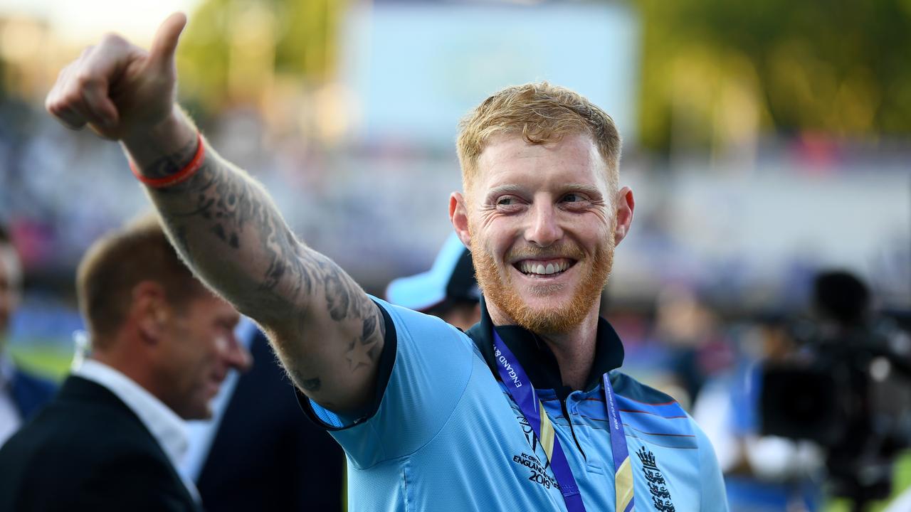 LONDON, ENGLAND - JULY 14: Ben Stokes of England acknowledges the crowd after victory during the Final of the ICC Cricket World Cup 2019 between New Zealand and England at Lord's Cricket Ground on July 14, 2019 in London, England. (Photo by Clive Mason/Getty Images)