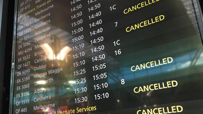 What are your rights when your flight is cancelled? Picture: 7 News/Twitter