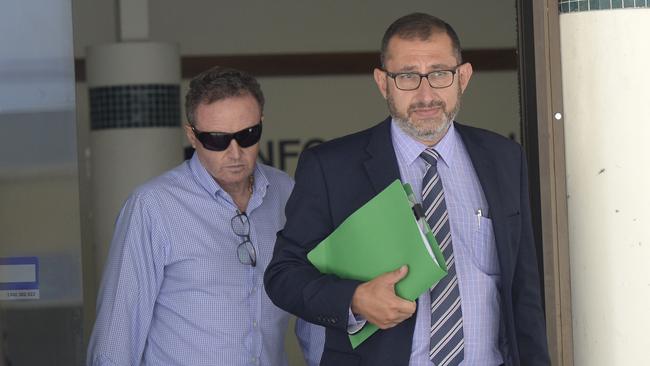 Andrew Weinzettel (left) leaving Fairfield Court last year. Picture: Jeremy Piper