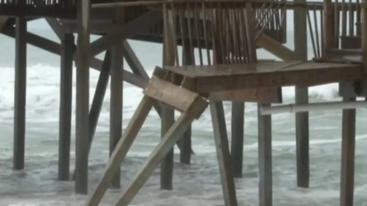 The water shifts the sands, which undermine the stability of the houses. Picture: WRAL NEWS