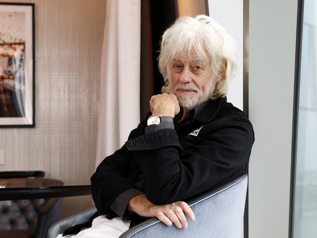 DAILY TELEGRAPH NOVEMBER 4, 2024. Bob Geldof pictured at Crown, Barangaroo ahead of touring Songs and Stories here next March. Picture: Jonathan Ng