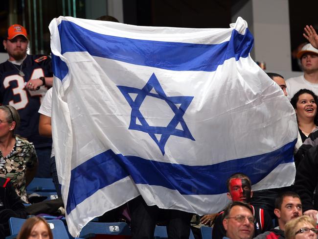 SACRAMENTO, CA - APRIL 3: Fans holds up an Israeli Flag in support of Omri Casspi #18 of the Sacramento Kings from israel during the game against the Portland Trail Blazers at Arco Arena on April 3, 2010 in Sacramento, California. The Blazers won 98-87. NOTE TO USER: User expressly acknowledges and agrees that, by downloading and/or using this Photograph, user is consenting to the terms and conditions of the Getty Images License Agreement. Mandatory Copyright Notice: Copyright 2010 NBAE (Photo by Rocky Widner/NBAE via Getty Images)