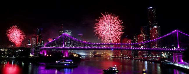 The new terror technique was used to protect crowds at Brisbane’s recent Riverfire. Picture: Steve Pohlner/AAP