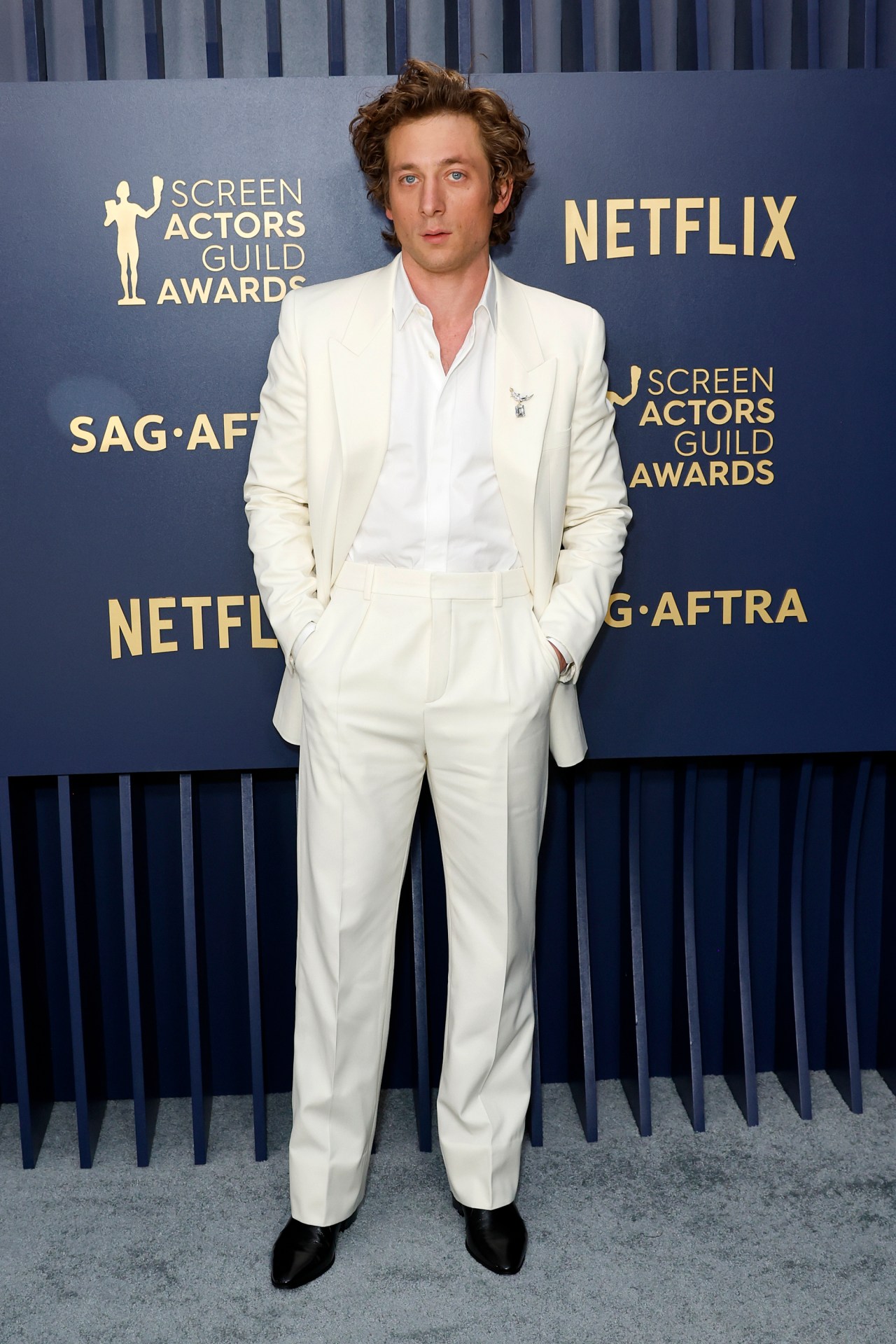 <p>Jeremy Allen White in Saint Laurent</p>