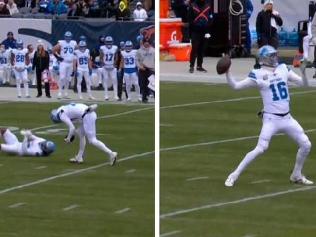 Lions run fake fumble play to perfection