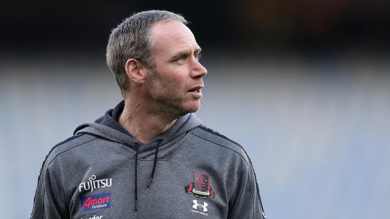 Pressure is building on Essendon coach Ben Rutten to keep his job beyond this year. Picture: Getty Images