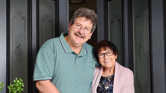 Hero truckie Lew Rowe has saved the lives of numerous people and has now been nominated for a Pride of Australia award. Lew at home with wife Leonie.Picture : Nicki Connolly