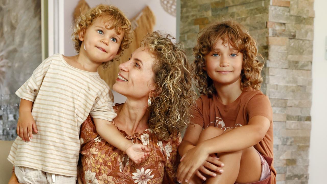 Northern beaches mum Martina Trembuch said she supported the move and said she would check the register when her sons Hugo, 3 and Oliver, 8 got a new teacher. Picture: Richard Dobson