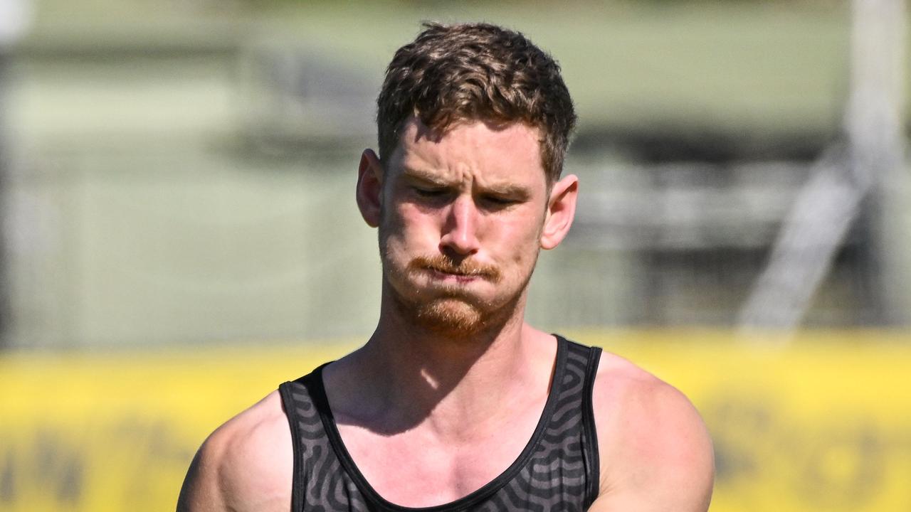 SEPTEMBER 16, 2024: Kane Farrell during Port Adelaide training at Alberton. Picture: Brenton Edwards