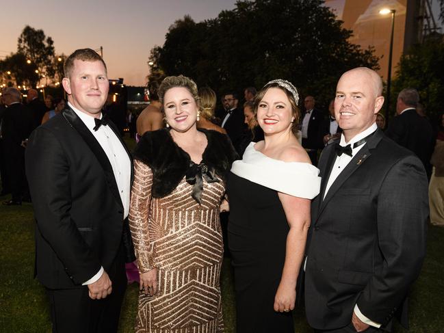 At the LifeFlight Toowoomba Gala are (from left) Lucas Wegener, Erika Brayshaw, Nadia Davies and Nathaniel Davies at The Goods Shed, Saturday, May 24, 2025. Picture: Kevin Farmer