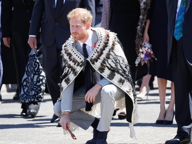 The Duke and Duchess were greeted by a loud haka. Picture: Chris Jackson/Getty Images