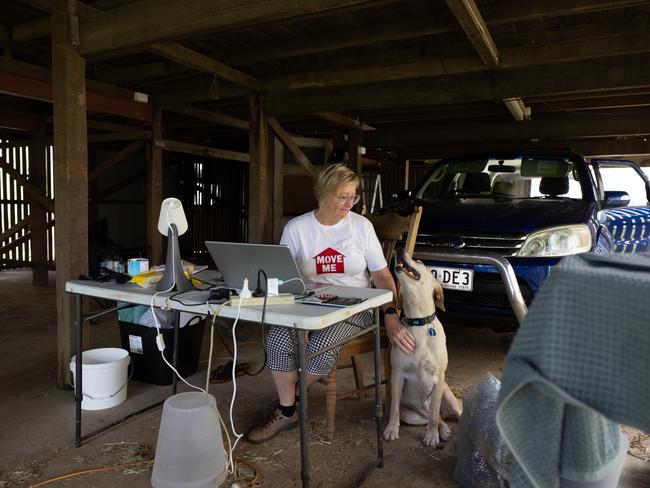 Julia Melvin is still living in her car under her house in Lismore 10 months after floods hit. Picture: Danielle Smith