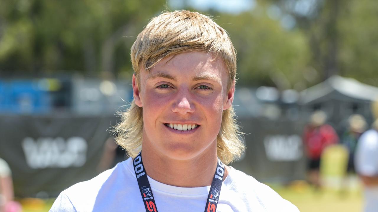 Leigh Wingard vying for best mullet at the VALO Adelaide 500. Picture: Brenton Edwards