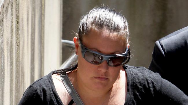 Jayde Poole leaves Bendigo court after being committed to trial for manslaughter for the death of her baby Bella after leaving her in a hot car.