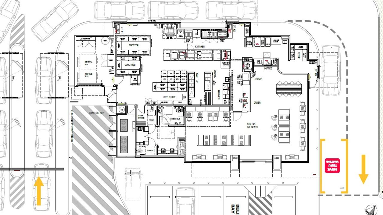 Proposed floor plan for Hungry Jacks Gracemere.