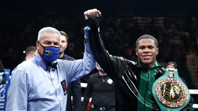 WBC lightweight champion Devin Haney defended his title. Photo by Steve Marcus/Getty Images