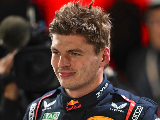 LAS VEGAS, NEVADA - NOVEMBER 23: 2024 F1 World Drivers Champion Max Verstappen of the Netherlands and Oracle Red Bull Racing celebrates in parc ferme after the F1 Grand Prix of Las Vegas at Las Vegas Strip Circuit on November 23, 2024 in Las Vegas, Nevada.   Rudy Carezzevoli/Getty Images/AFP (Photo by Rudy Carezzevoli / GETTY IMAGES NORTH AMERICA / Getty Images via AFP)