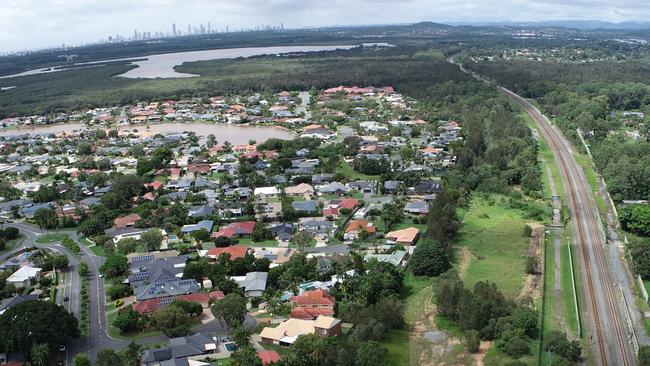 The Coombabah Lakes where land is being cleared to make way for the Coomera Connector, which will link to Eagleby. Picture: TMR