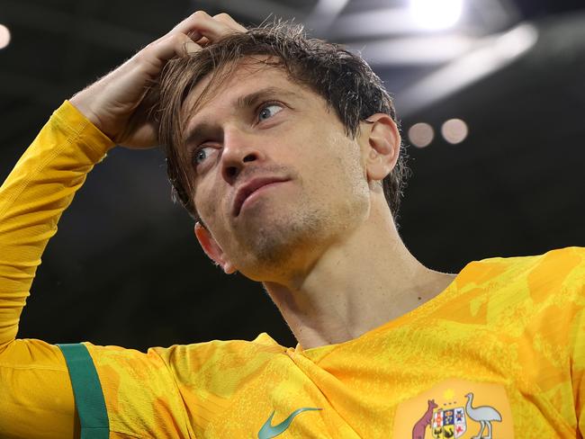 ADELAIDE, AUSTRALIA - OCTOBER 10: Craig Goodwin of the Socceroos after the third round FIFA World Cup 2026 Qualifier match between Australia Socceroos and China PR at Adelaide Oval on October 10, 2024 in Adelaide, Australia. (Photo by Maya Thompson/Getty Images)