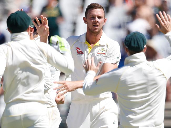 Josh Hazlewood got among the wickets early.