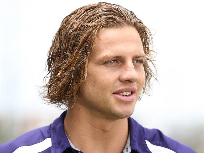 PERTH, AUSTRALIA - NOVEMBER 19: Nathan Fyfe addresses the media during a Fremantle Dockers AFL Press Conference at Victor George Kailis Oval on November 19, 2018 in Perth, Australia. (Photo by Paul Kane/Getty Images)